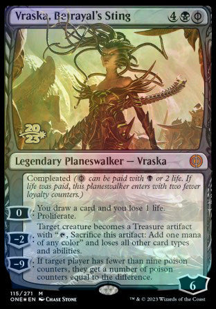 Vraska, Betrayal's Sting [Phyrexia: All Will Be One Prerelease Promos] | Game Master's Emporium (The New GME)