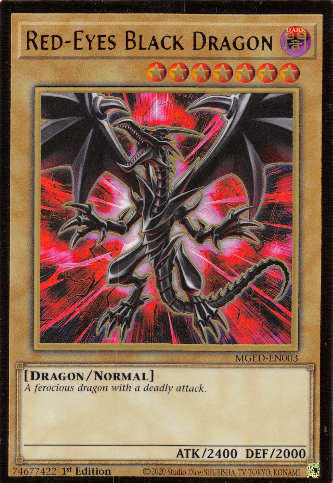Red-Eyes Black Dragon (Alternate Art) [MGED-EN003] Gold Rare | Game Master's Emporium (The New GME)