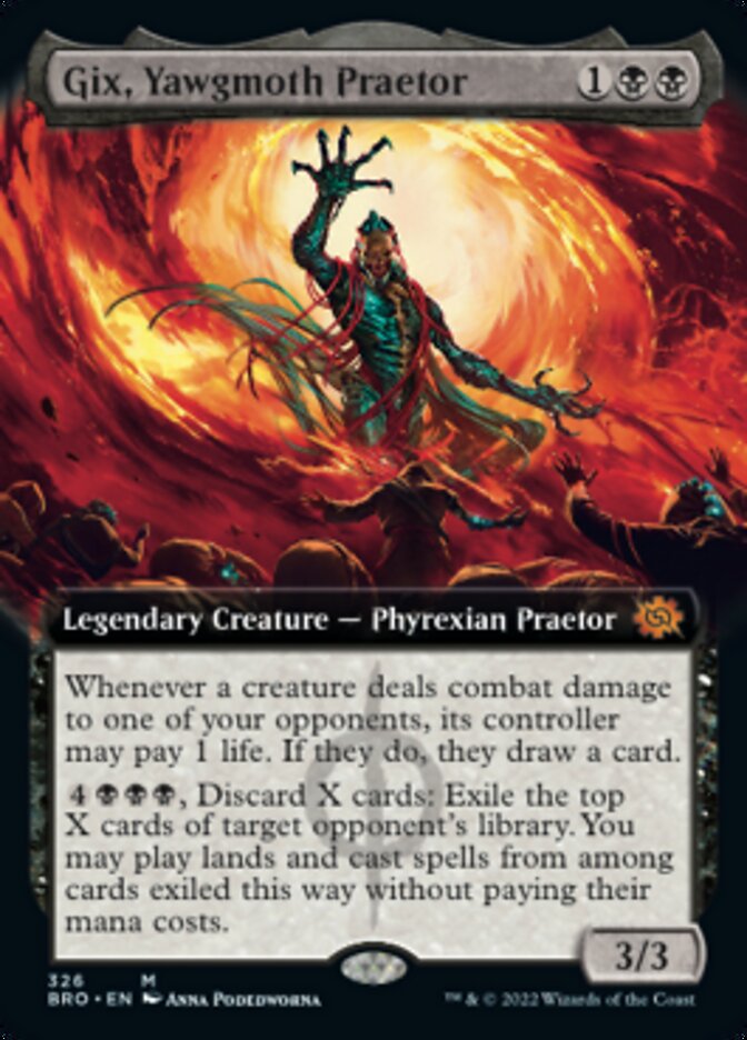 Gix, Yawgmoth Praetor (Extended Art) [The Brothers' War] | Game Master's Emporium (The New GME)