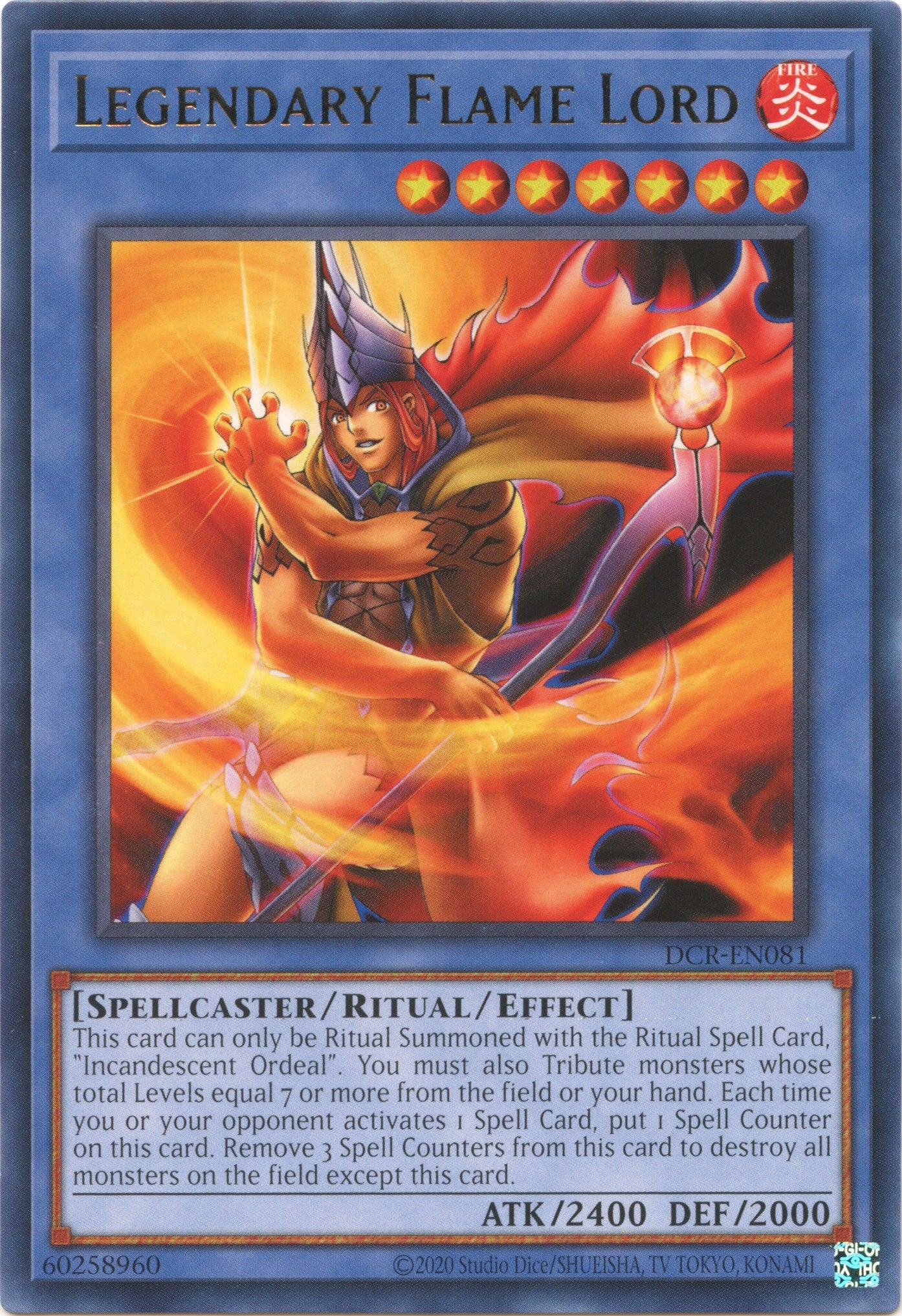 Legendary Flame Lord (25th Anniversary) [DCR-EN081] Rare | Game Master's Emporium (The New GME)