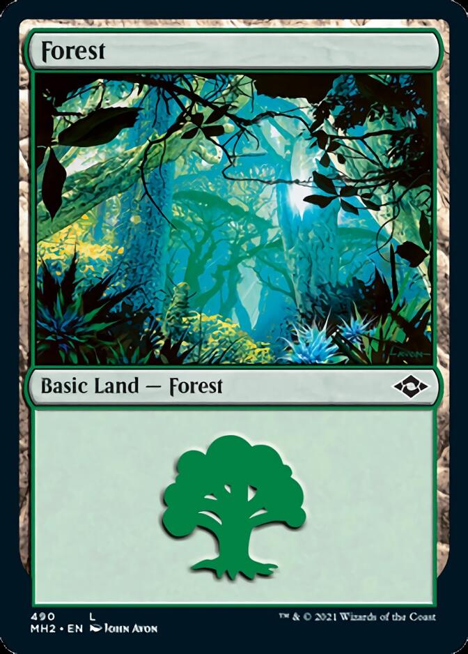 Forest (490) (Foil Etched) [Modern Horizons 2] | Game Master's Emporium (The New GME)