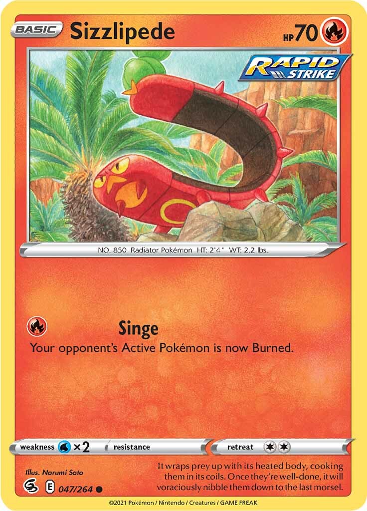 Sizzlipede (047/264) [Sword & Shield: Fusion Strike] | Game Master's Emporium (The New GME)