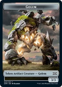 Golem // Human Soldier Double-Sided Token [Double Masters Tokens] | Game Master's Emporium (The New GME)