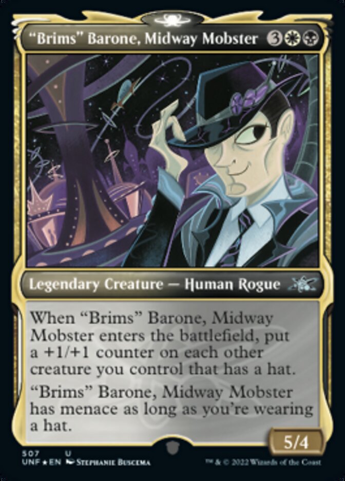 "Brims" Barone, Midway Mobster (Showcase) (Galaxy Foil) [Unfinity] | Game Master's Emporium (The New GME)