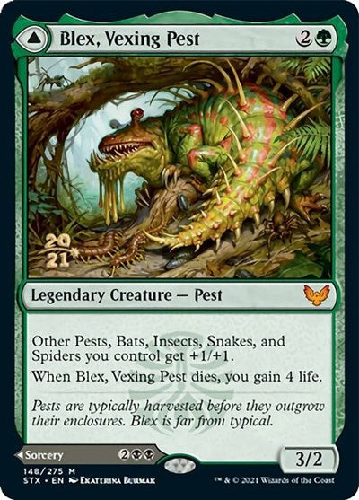 Blex, Vexing Pest // Search for Blex [Strixhaven: School of Mages Prerelease Promos] | Game Master's Emporium (The New GME)