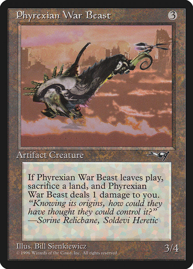 Phyrexian War Beast (Signature on Left) [Alliances] | Game Master's Emporium (The New GME)
