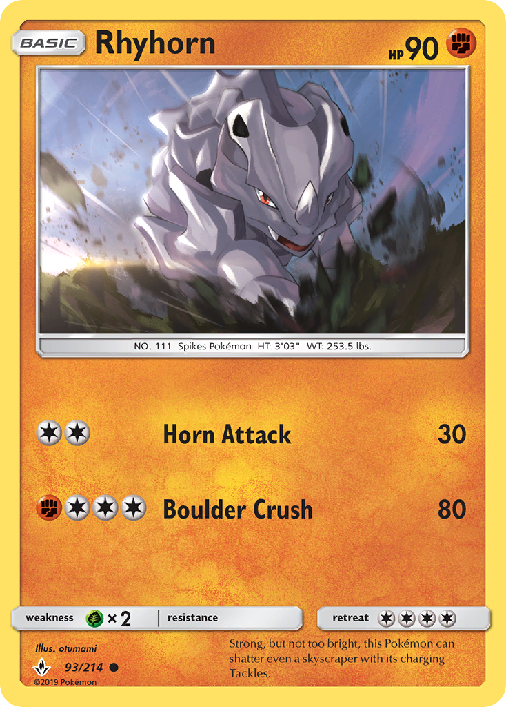 Rhyhorn (93/214) [Sun & Moon: Unbroken Bonds] | Game Master's Emporium (The New GME)