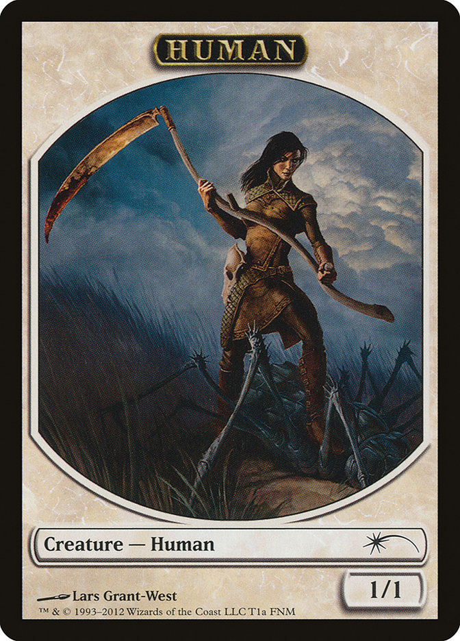 Human // Wolf Double-Sided Token [Friday Night Magic 2012] | Game Master's Emporium (The New GME)