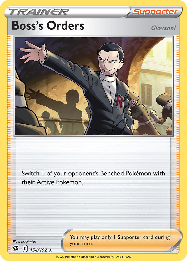 Boss's Orders (154/192) (Giovanni) (Theme Deck Exclusive) [Sword & Shield: Rebel Clash] | Game Master's Emporium (The New GME)