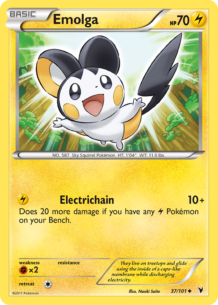 Emolga (37/101) [Black & White: Noble Victories] | Game Master's Emporium (The New GME)