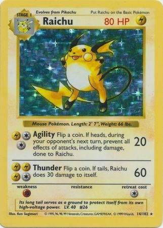 Raichu (14/102) [Base Set Shadowless Unlimited] | Game Master's Emporium (The New GME)