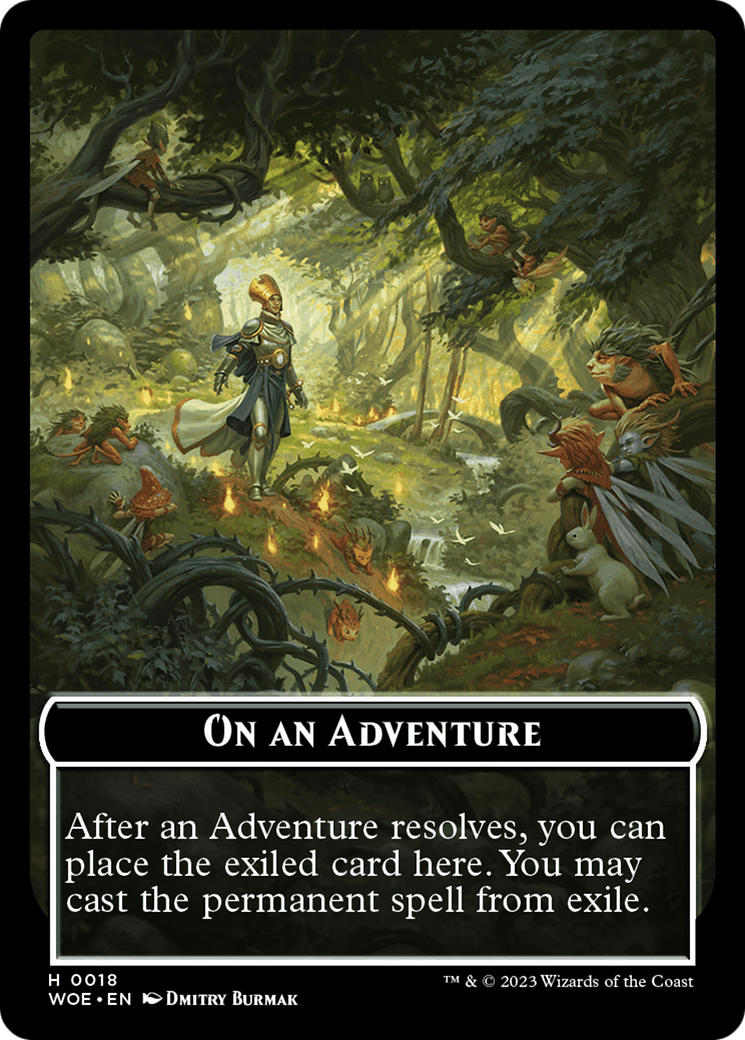 Wicked Role / Cursed Role // Emblem - On An Adventure Double-Sided Token [Wilds of Eldraine Tokens] | Game Master's Emporium (The New GME)