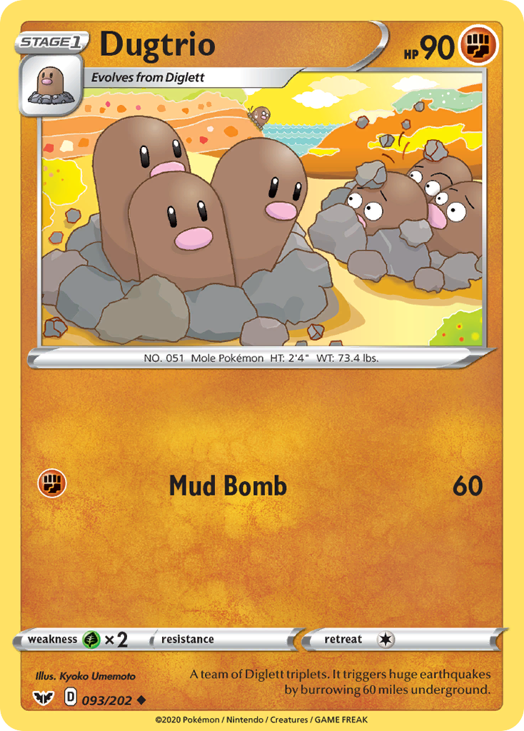 Dugtrio (093/202) [Sword & Shield: Base Set] | Game Master's Emporium (The New GME)