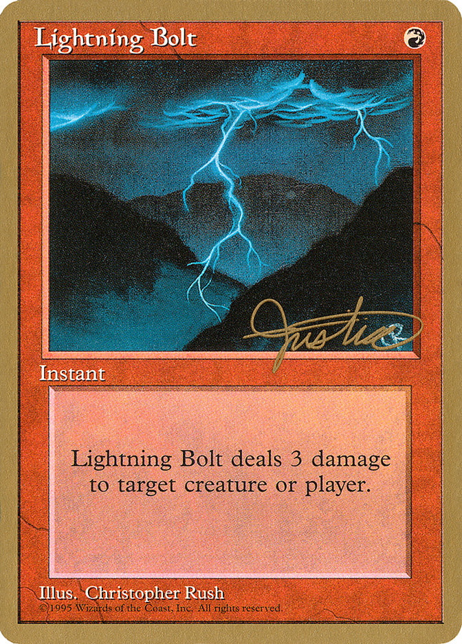 Lightning Bolt (Mark Justice) [Pro Tour Collector Set] | Game Master's Emporium (The New GME)