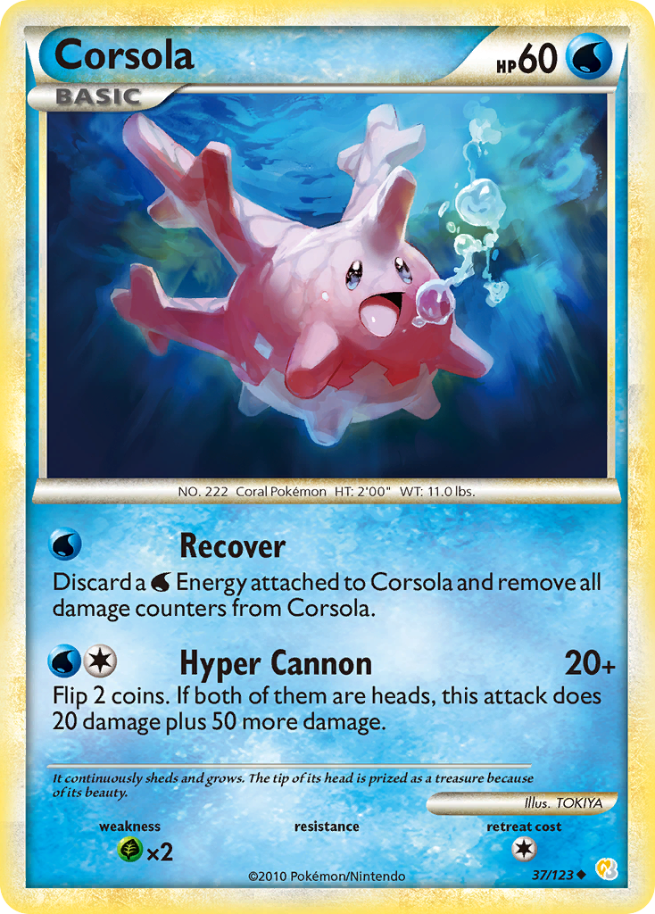 Corsola (37/123) [HeartGold & SoulSilver: Base Set] | Game Master's Emporium (The New GME)