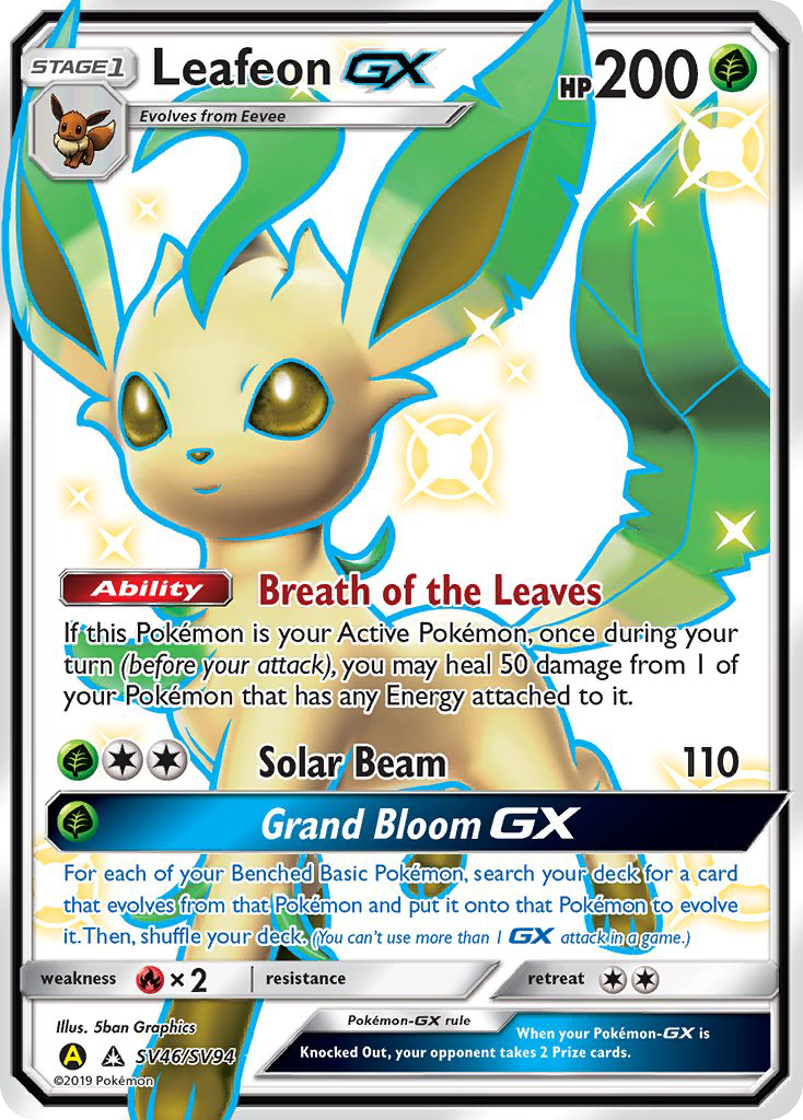 Leafeon GX (SV46/SV94) [Sun & Moon: Hidden Fates - Shiny Vault] | Game Master's Emporium (The New GME)