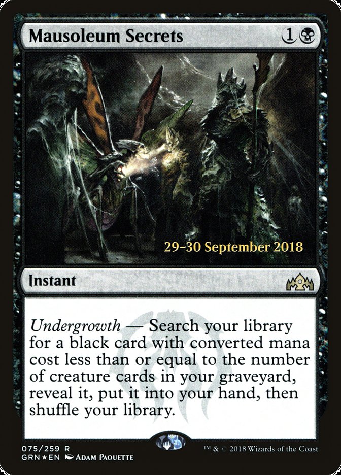 Mausoleum Secrets [Guilds of Ravnica Prerelease Promos] | Game Master's Emporium (The New GME)