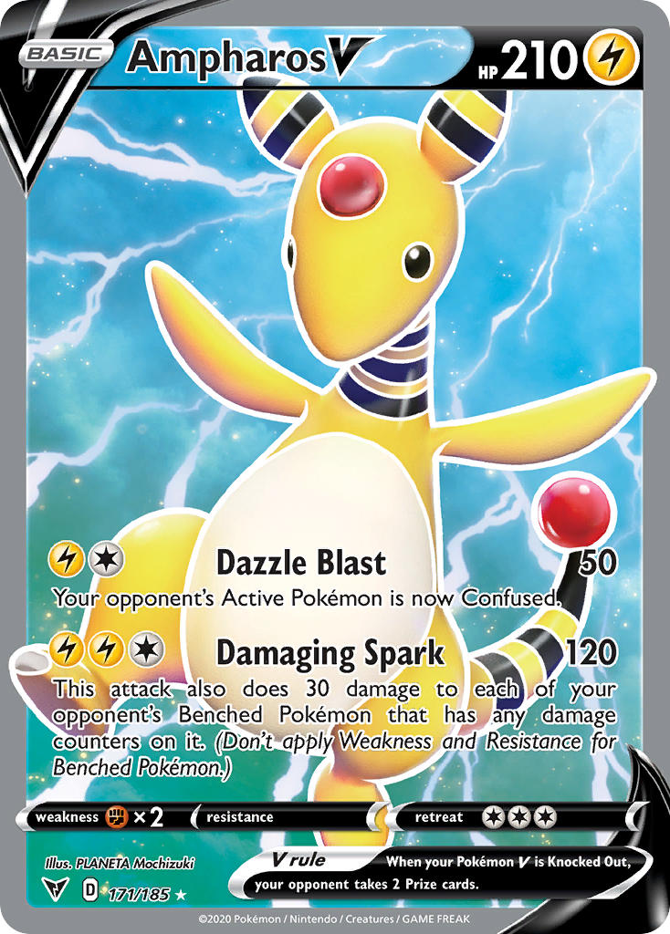 Ampharos V (171/185) [Sword & Shield: Vivid Voltage] | Game Master's Emporium (The New GME)