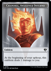 Chandra, Awakened Inferno Emblem // Wizard Double-Sided Token [Commander Masters Tokens] | Game Master's Emporium (The New GME)