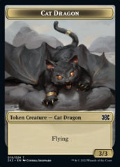 Cat Dragon // Knight Double-Sided Token [Double Masters 2022 Tokens] | Game Master's Emporium (The New GME)