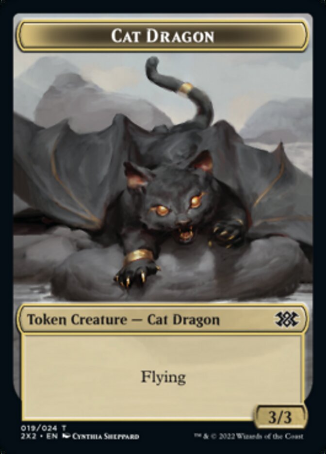 Cat Dragon // Spirit (008) Double-Sided Token [Double Masters 2022 Tokens] | Game Master's Emporium (The New GME)