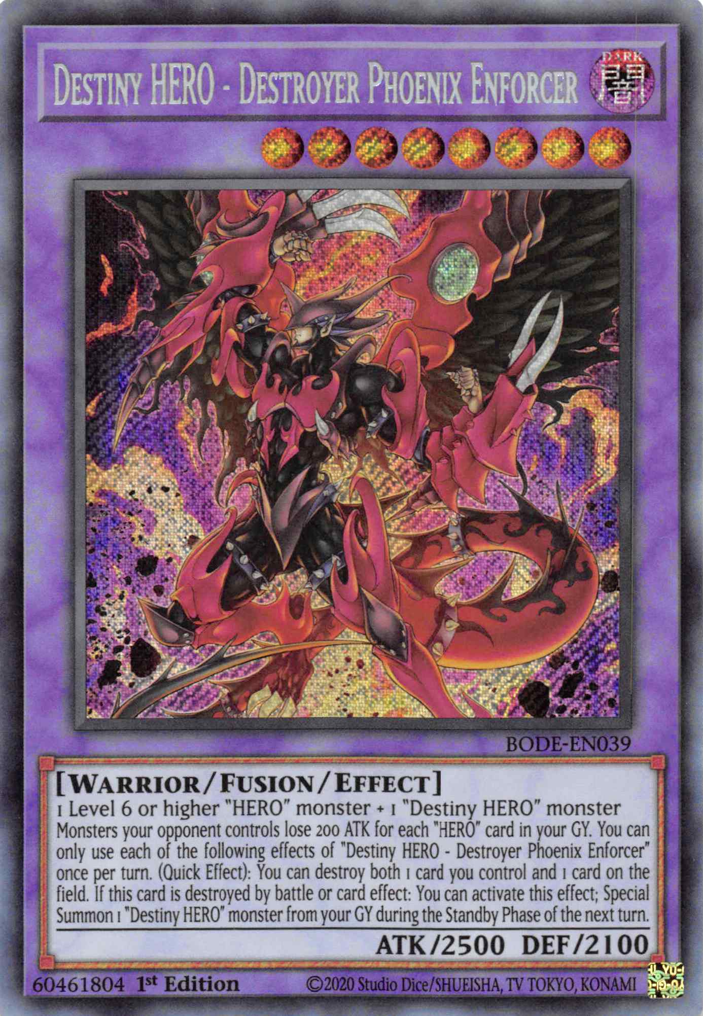 Destiny HERO - Destroyer Phoenix Enforcer [BODE-EN039] Secret Rare | Game Master's Emporium (The New GME)