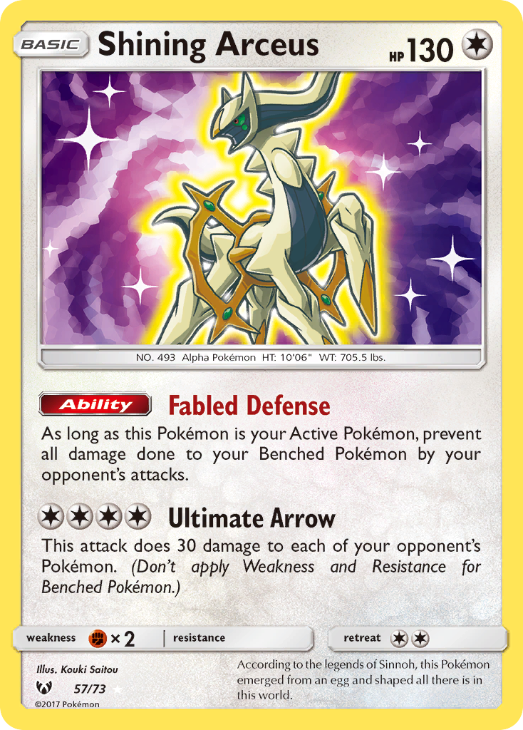 Shining Arceus (57/73) [Sun & Moon: Shining Legends] | Game Master's Emporium (The New GME)