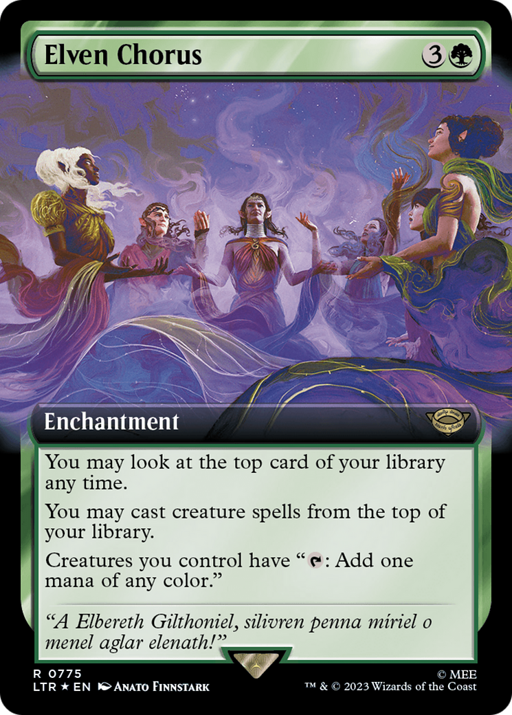 Elven Chorus (Extended Art) (Surge Foil) [The Lord of the Rings: Tales of Middle-Earth] | Game Master's Emporium (The New GME)