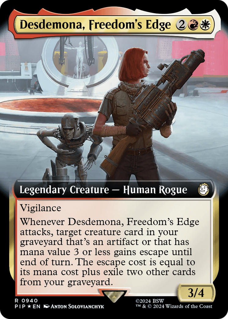 Desdemona, Freedom's Edge (Extended Art) (Surge Foil) [Fallout] | Game Master's Emporium (The New GME)