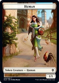 Human // Food (18) Double-Sided Token [Throne of Eldraine Tokens] | Game Master's Emporium (The New GME)