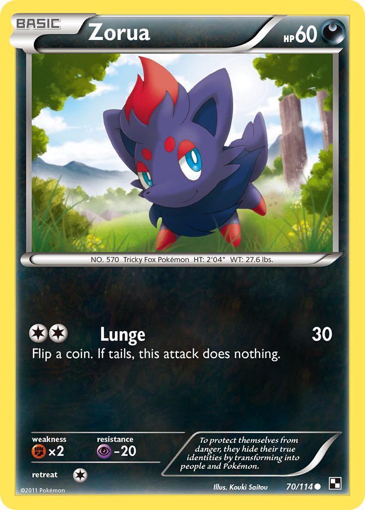 Zorua (70/114) [Black & White: Base Set] | Game Master's Emporium (The New GME)