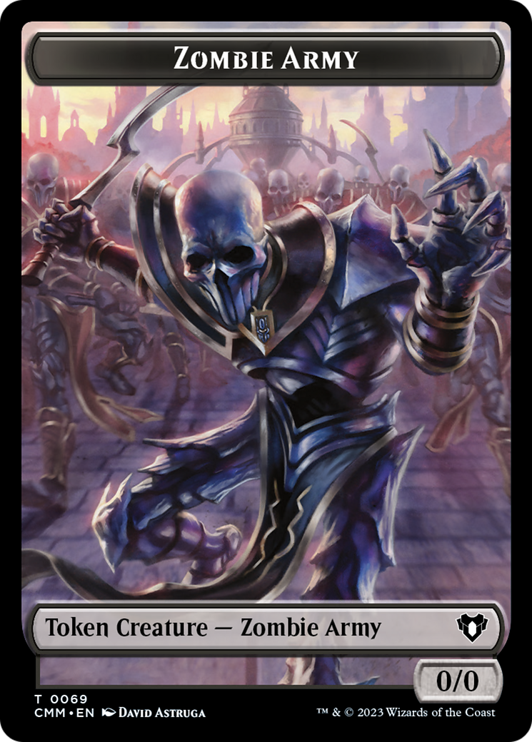 Human Warrior // Zombie Army Double-Sided Token [Commander Masters Tokens] | Game Master's Emporium (The New GME)