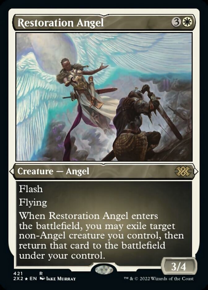 Restoration Angel (Foil Etched) [Double Masters 2022] | Game Master's Emporium (The New GME)