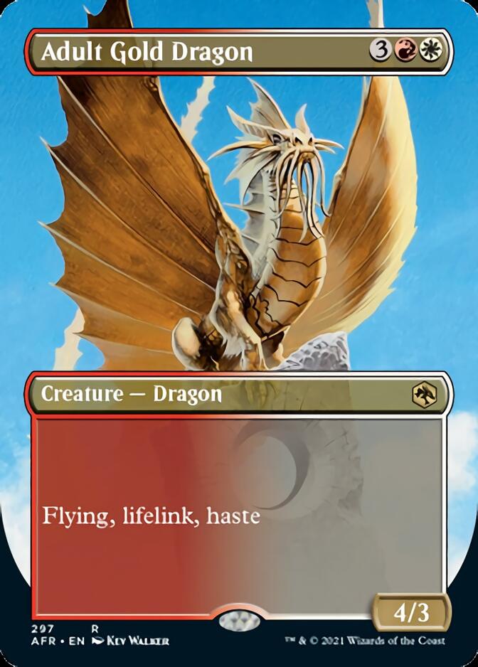 Adult Gold Dragon (Borderless Alternate Art) [Dungeons & Dragons: Adventures in the Forgotten Realms] | Game Master's Emporium (The New GME)