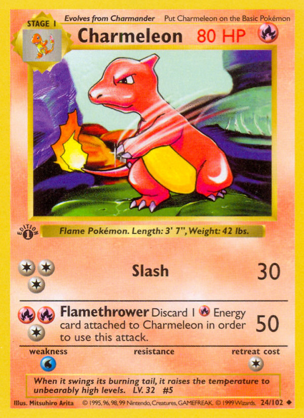 Charmeleon (24/102) (Shadowless) [Base Set 1st Edition] | Game Master's Emporium (The New GME)