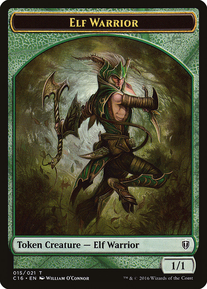 Elf Warrior // Zombie Double-Sided Token [Commander 2016 Tokens] | Game Master's Emporium (The New GME)