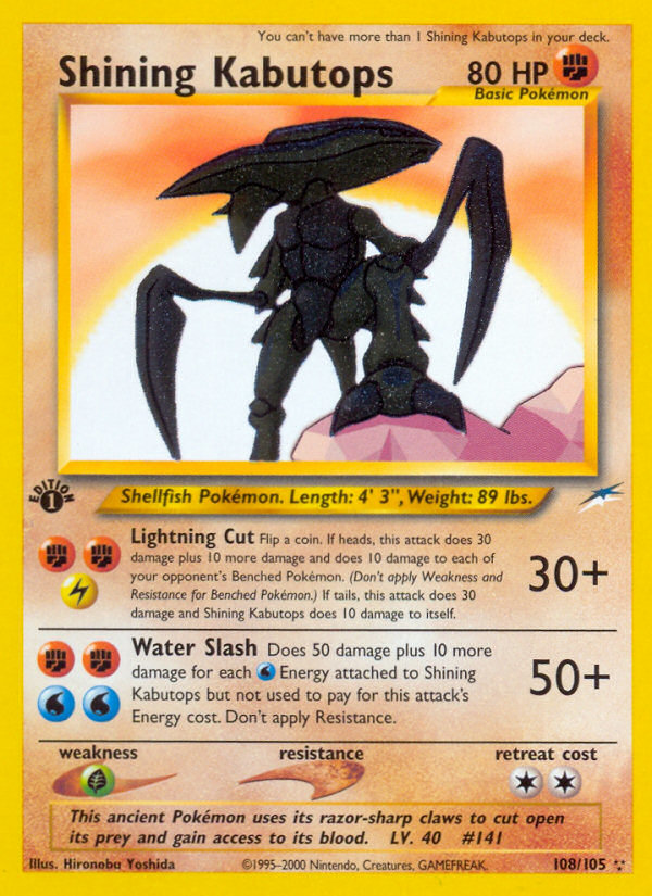 Shining Kabutops (108/105) [Neo Destiny 1st Edition] | Game Master's Emporium (The New GME)