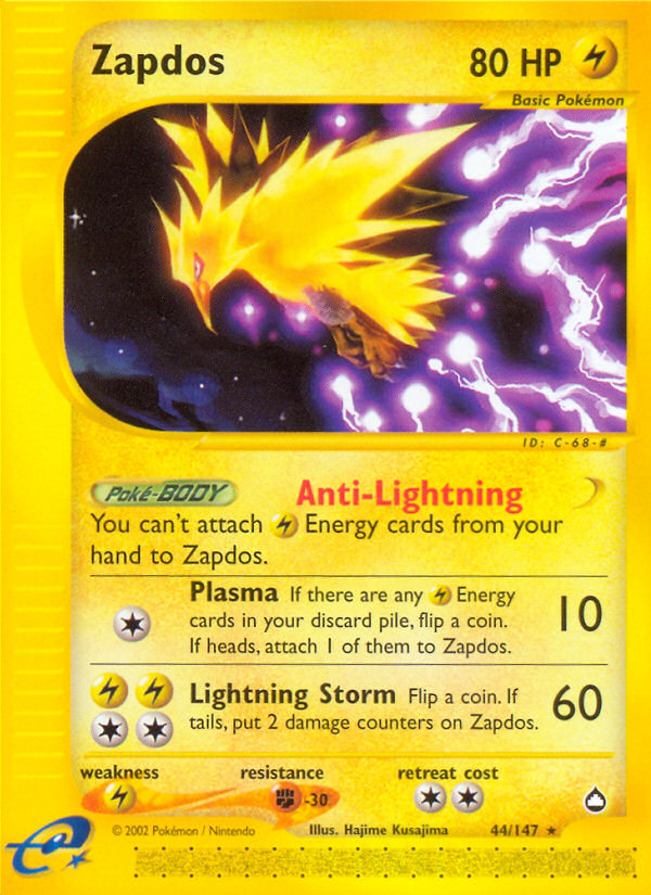 Zapdos (44/147) [Aquapolis] | Game Master's Emporium (The New GME)