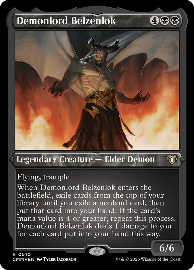 Demonlord Belzenlok (Foil Etched) [Commander Masters] | Game Master's Emporium (The New GME)