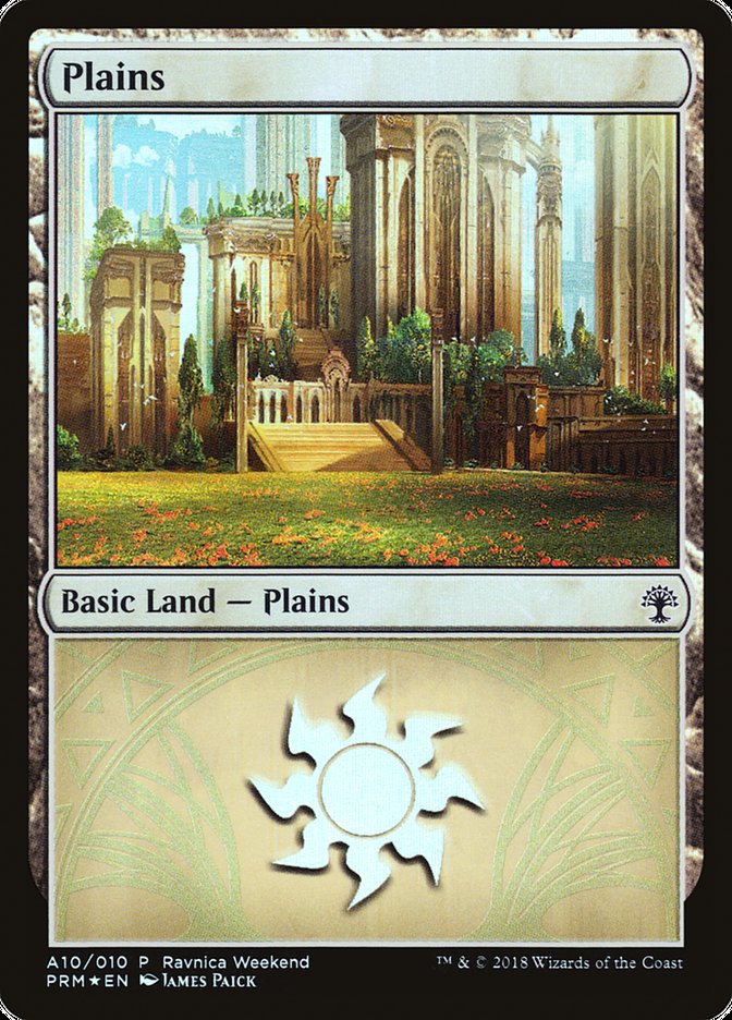 Plains (A10) [Ravnica Allegiance Ravnica Weekend] | Game Master's Emporium (The New GME)