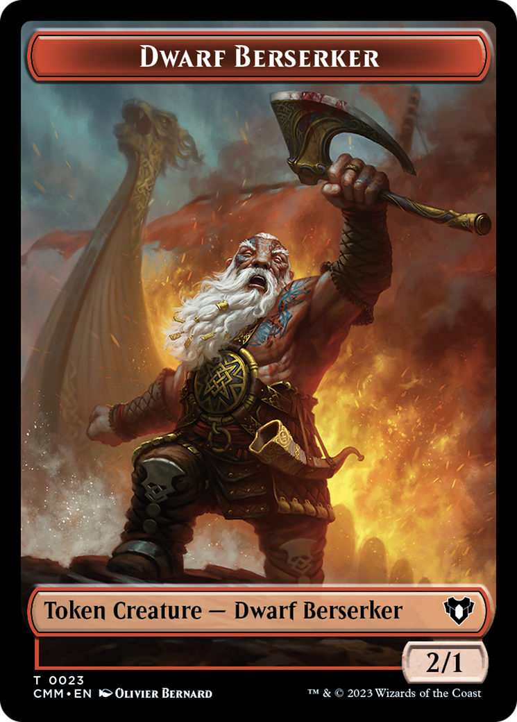 Elemental (0024) // Dwarf Berserker Double-Sided Token [Commander Masters Tokens] | Game Master's Emporium (The New GME)