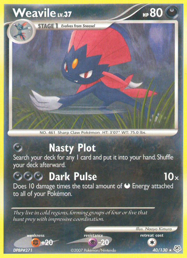 Weavile (40/130) [Diamond & Pearl: Base Set] | Game Master's Emporium (The New GME)