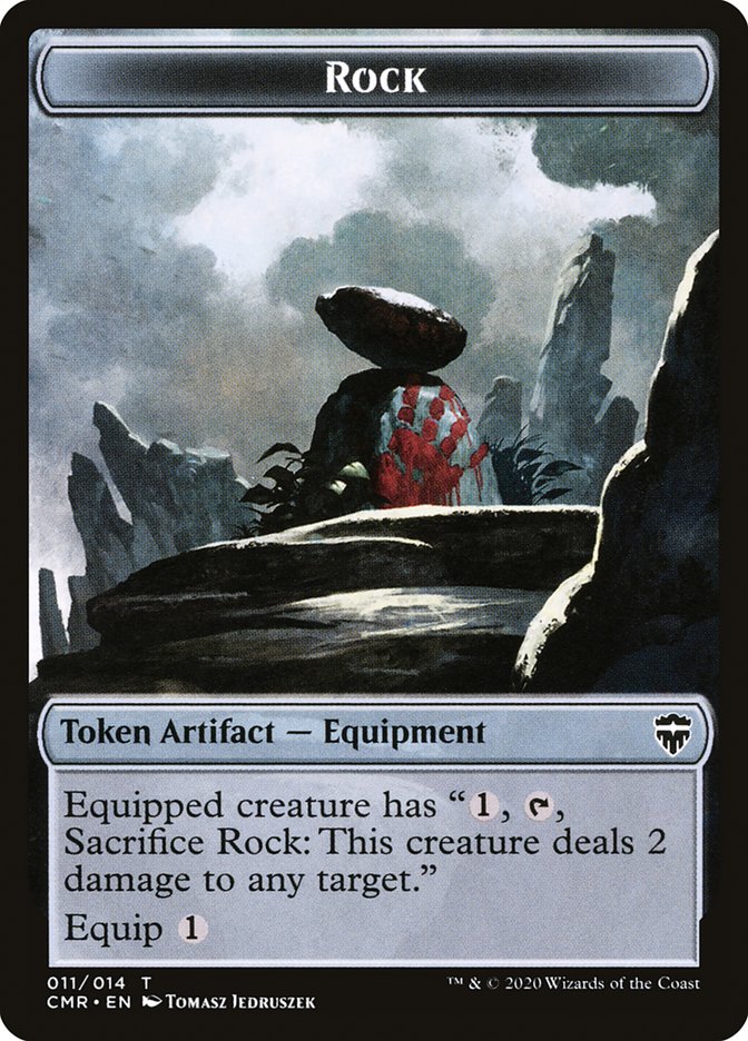 Golem // Rock Double-Sided Token [Commander Legends Tokens] | Game Master's Emporium (The New GME)