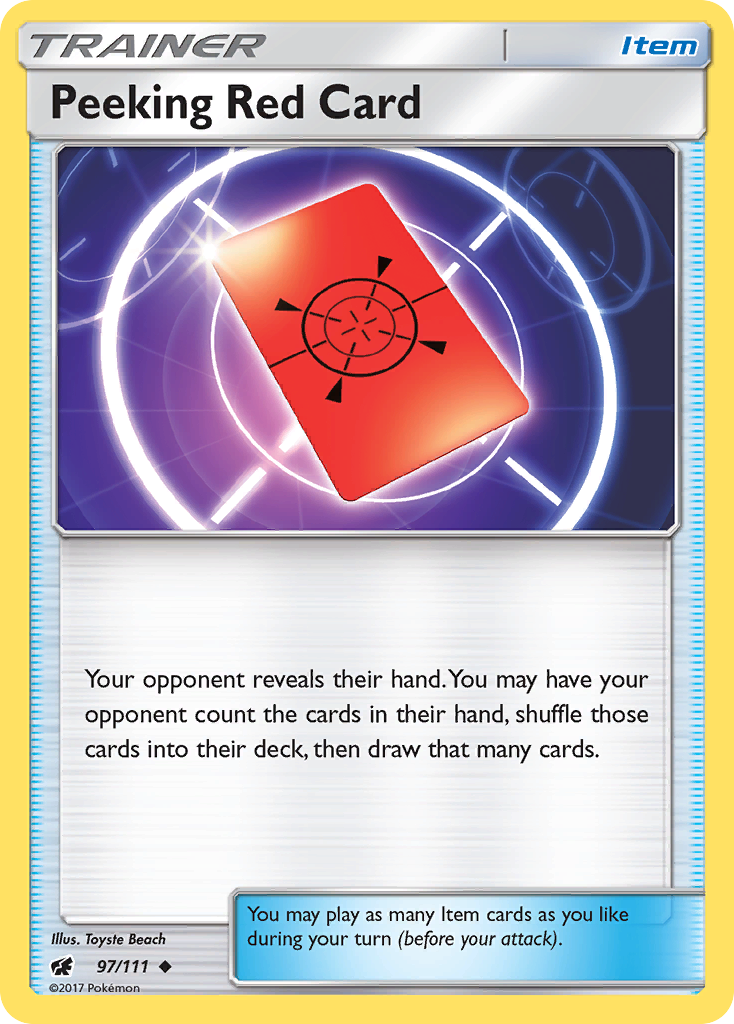 Peeking Red Card (97/111) [Sun & Moon: Crimson Invasion] | Game Master's Emporium (The New GME)