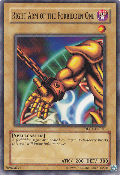 Right Arm of the Forbidden One [DLG1-EN020] Common | Game Master's Emporium (The New GME)