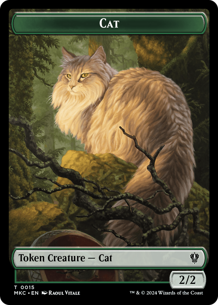 Drake // Cat Double-Sided Token [Murders at Karlov Manor Commander Tokens] | Game Master's Emporium (The New GME)