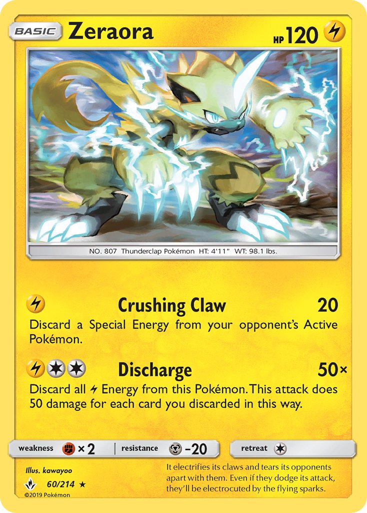 Zeraora (60/214) (Cracked Ice Holo) (Theme Deck Exclusive) [Sun & Moon: Unbroken Bonds] | Game Master's Emporium (The New GME)