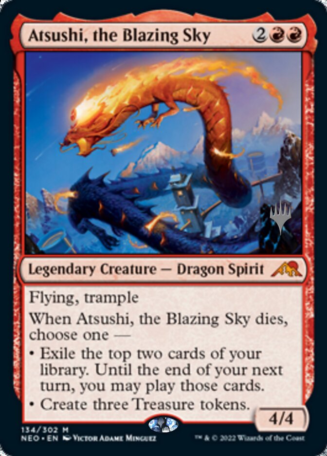 Atsushi, the Blazing Sky (Promo Pack) [Kamigawa: Neon Dynasty Promos] | Game Master's Emporium (The New GME)