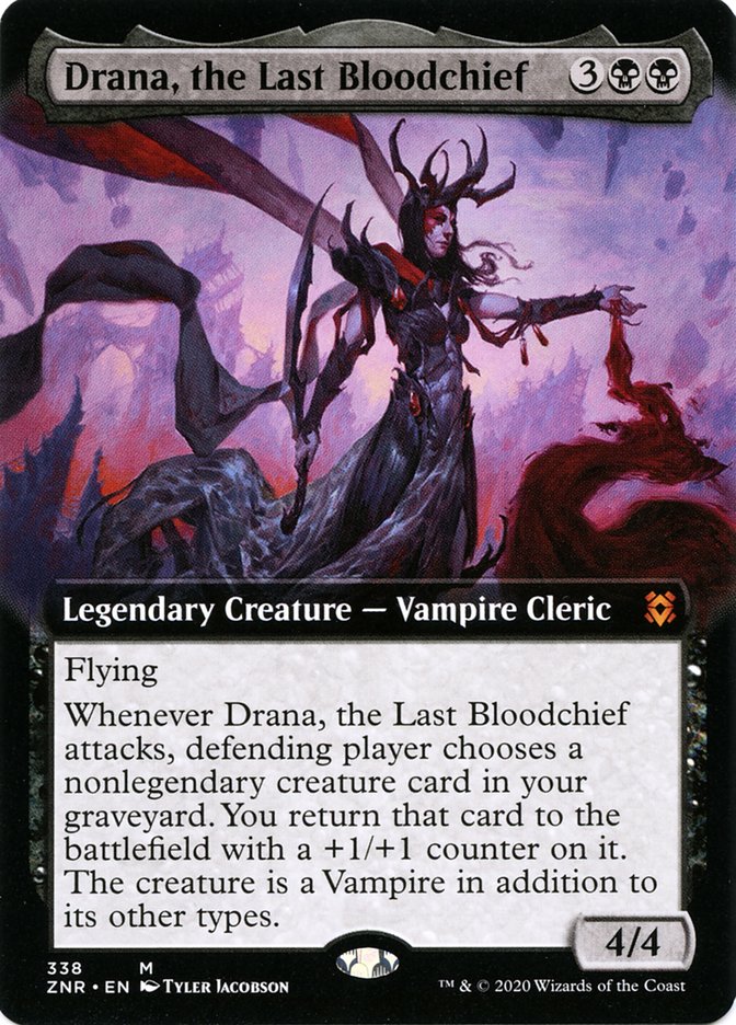 Drana, the Last Bloodchief (Extended Art) [Zendikar Rising] | Game Master's Emporium (The New GME)