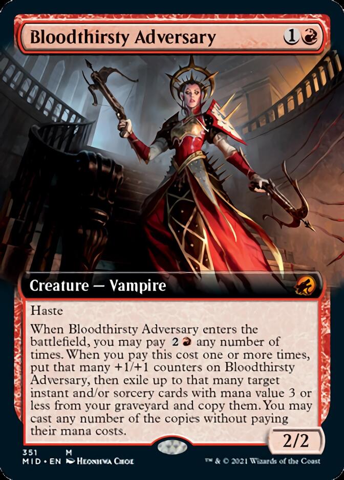 Bloodthirsty Adversary (Extended Art) [Innistrad: Midnight Hunt] | Game Master's Emporium (The New GME)